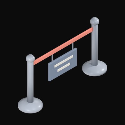 Queue Barrier Posts with Sign - 3D icon from Payment and Commerce Hardware 3D Icons