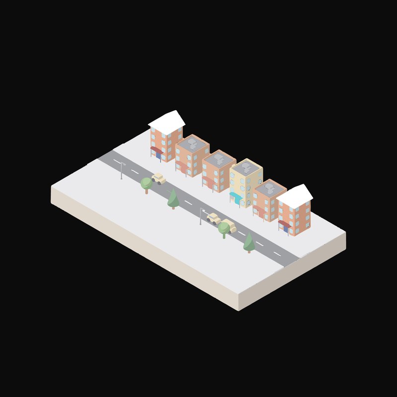 Old Town Main Street - illustration from Isometric City Scene Illustrations