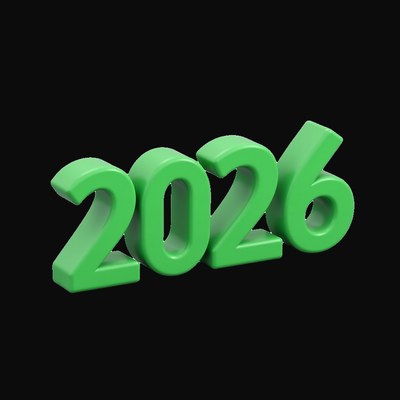 Green 2026 Numbers - 3D icon from World Cup Football Season