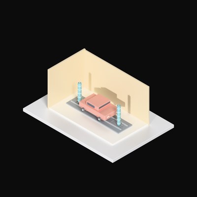 Car Wash Bay - 3D icon from Interior Scenes