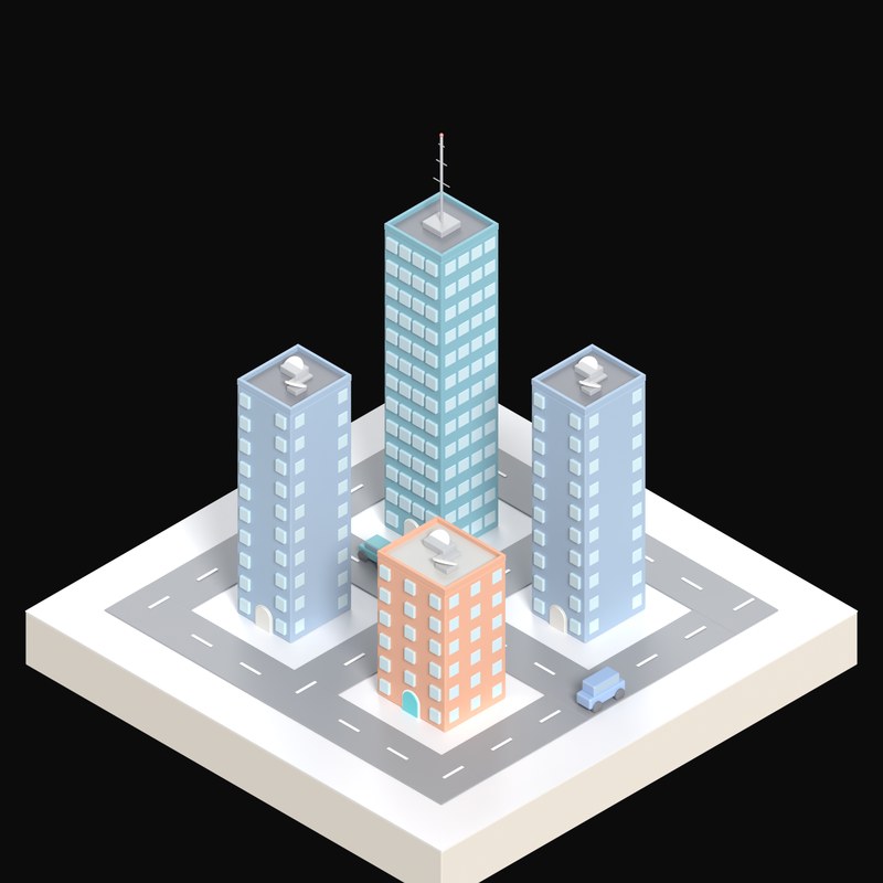 Broadcast Hill - 3D icon from City Scenes