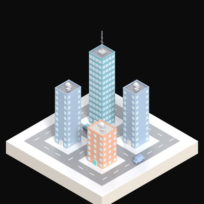 Broadcast Hill - 3D icon from City Scenes
