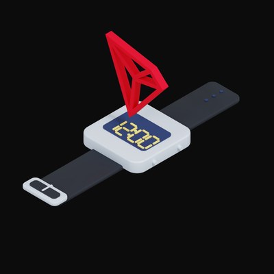 TRON Floating Over a Watch - 3D icon from Crypto & Currency Watch Float