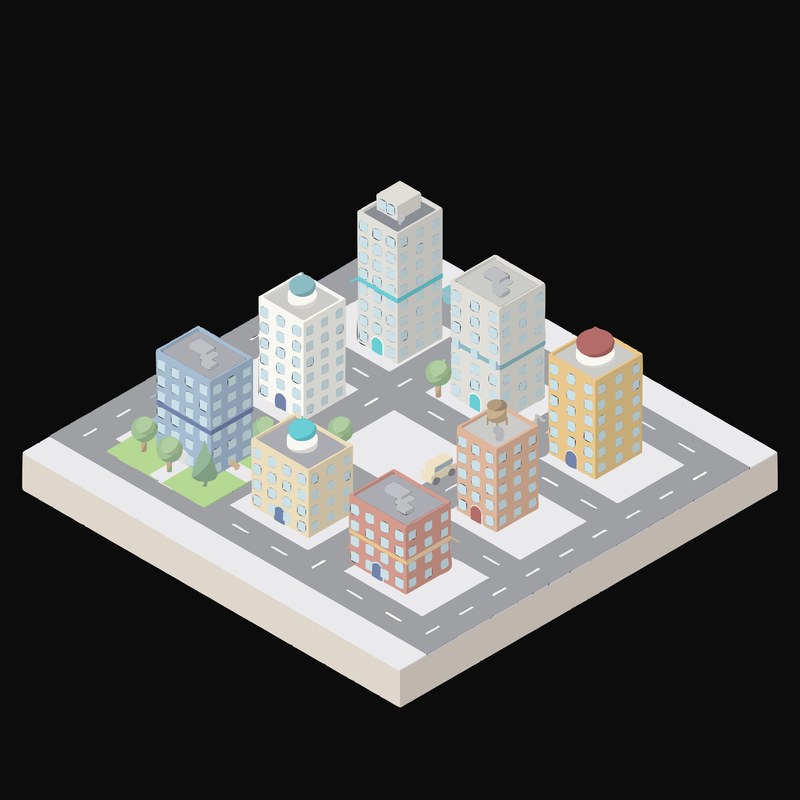 Courtyard Block - illustration from Isometric City Scene Illustrations