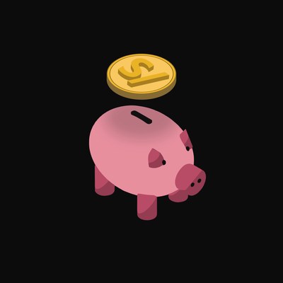 Peruvian Sol Floating Over a Piggy Bank (Back) - animated icon from Crypto & Currency Piggy Bank Float