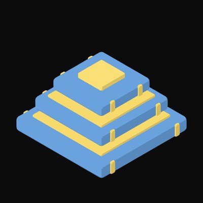 Blue Stacked Chip Dies Icon - illustration from AI Chip and Processor Icons
