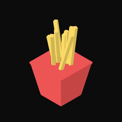 Carton of French Fries Animated Icon - animated icon from Clay Food Motion Icons