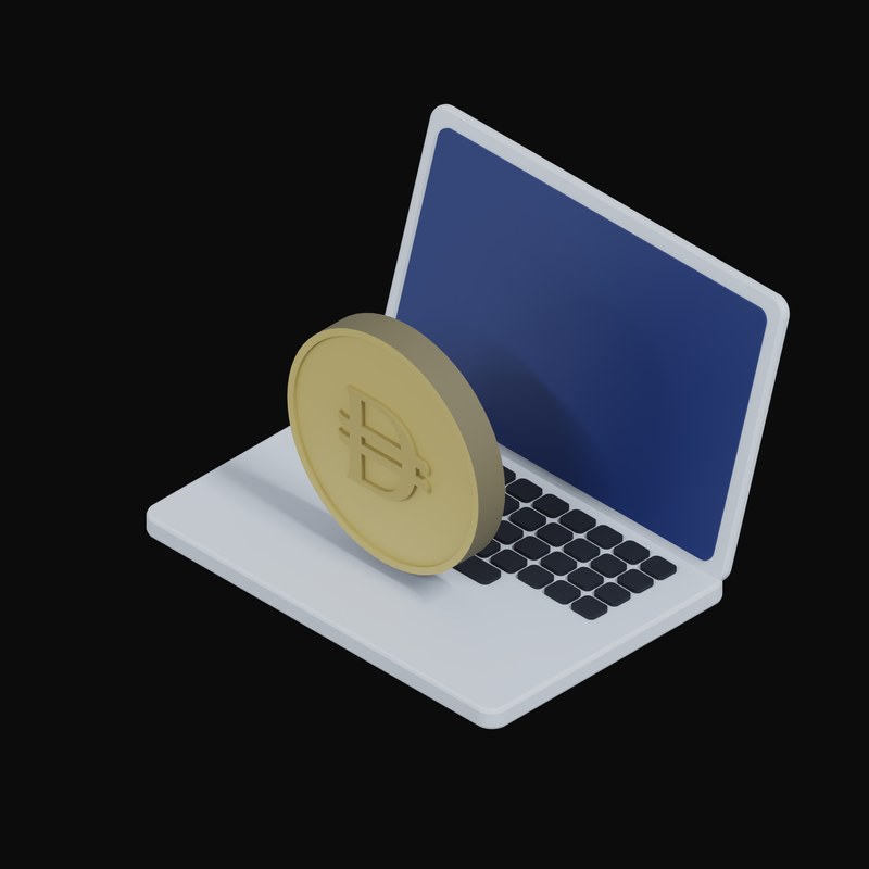 UAE Dirham Floating Over a Laptop - 3D icon from Crypto & Currency Laptop Float