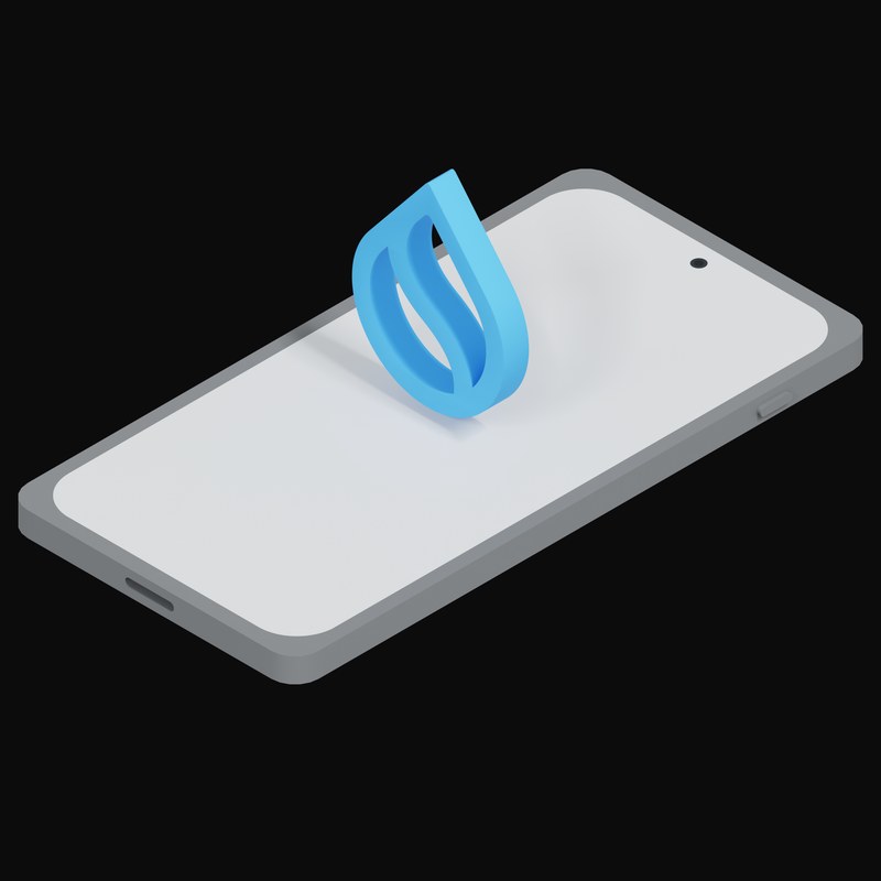 Phone Sui Floating - 3D icon from Crypto and World Currency Phone Float