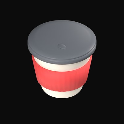 Takeaway Coffee Cup 3D Icon - 3D icon from Clay Food 3D