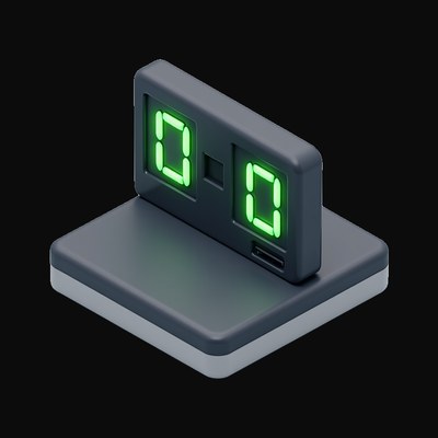 Black Stadium Scoreboard - 3D icon from World Cup Football Season