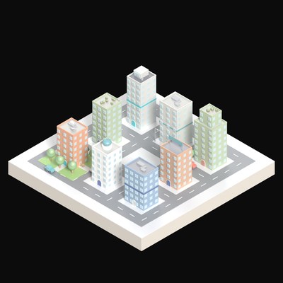 Fountain Court - 3D icon from City Scenes