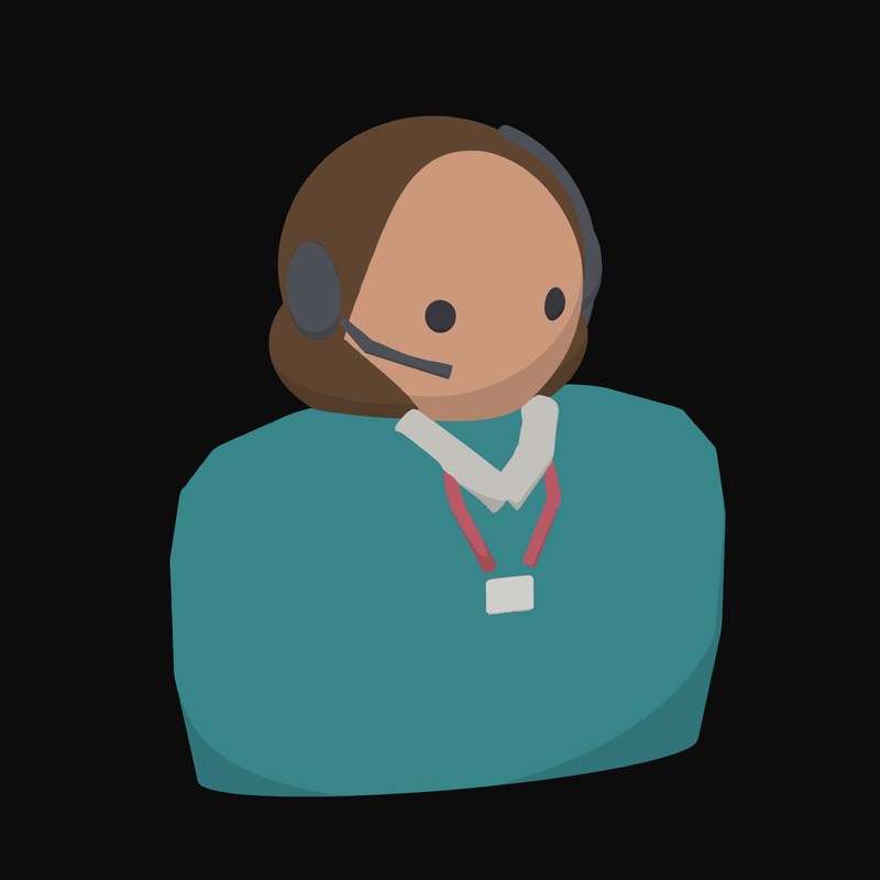 Receptionist in a Teal Blazer with a Headset - illustration from People and Profession Avatar Icons