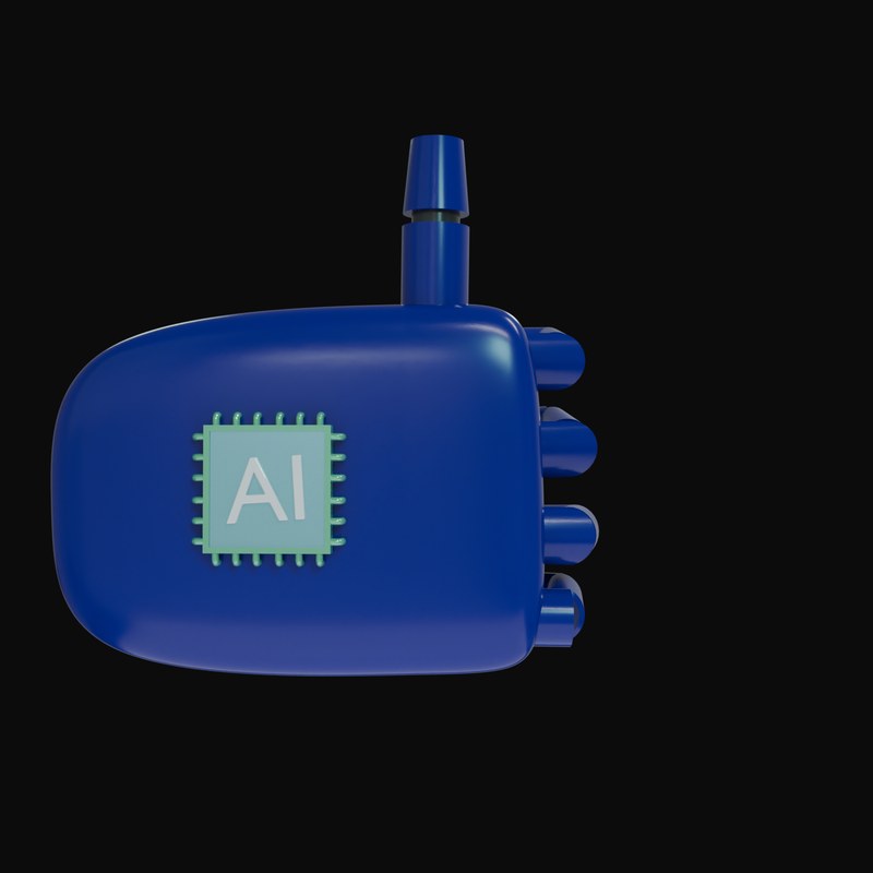 Navy Thumbs Up Robot Hand 3D Icon - 3D icon from Robot Hand Gestures 3D Icons