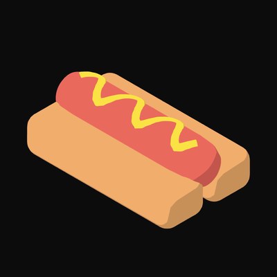 Hot Dog with Mustard Animated Icon - animated icon from Clay Food Motion Icons