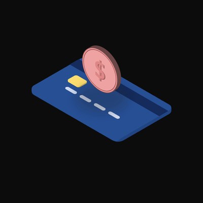 Canadian Dollar Floating Over a Credit Card - animated icon from Crypto & Currency Credit Card Float