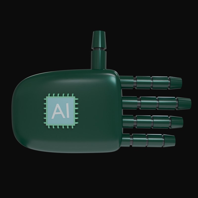 Emerald Open Hand Robot Hand 3D Icon - 3D icon from Robot Hand Gestures 3D Icons