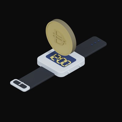 UAE Dirham Floating Over a Watch - 3D icon from Crypto & Currency Watch Float
