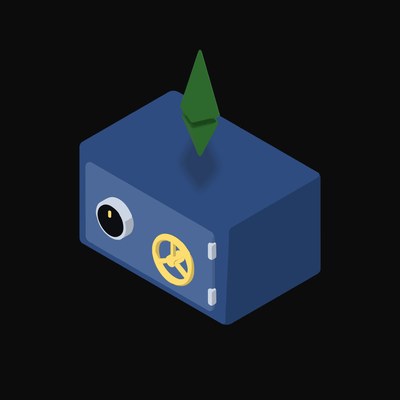 Ethereum Classic Floating Over a Safe - animated icon from Crypto & Currency Safe Float