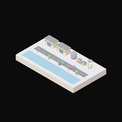 Harbour Stores - illustration from Industry and Transport Scenes Icons