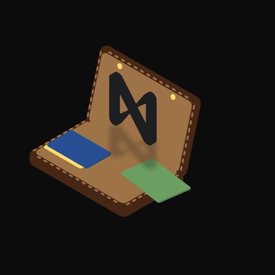 NEAR Floating Over a Wallet - illustration from Crypto & Currency Wallet Float