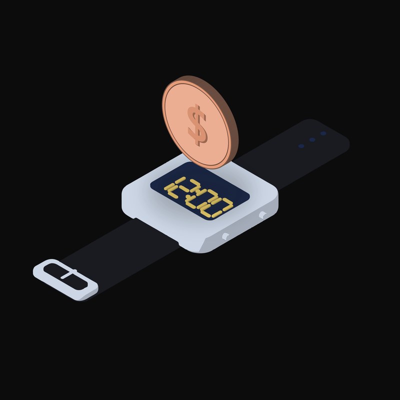 Chilean Peso Floating Over a Watch - animated icon from Crypto & Currency Watch Float