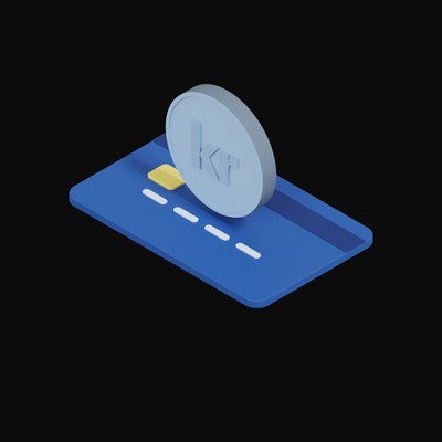Swedish Krona Floating Over a Credit Card - 3D icon from Crypto & Currency Credit Card Float