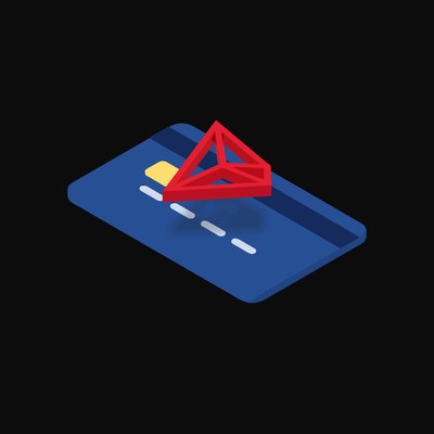 TRON Floating Over a Credit Card (Back) - animated icon from Crypto & Currency Credit Card Float