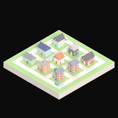 New Housing Estate - 3D icon from City Scenes