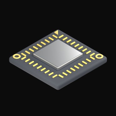 Charcoal CPU Processor 3D Icon - 3D icon from AI Chips and Processors 3D