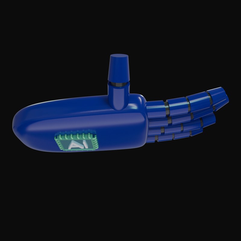 Navy Holding Robot Hand 3D Icon - 3D icon from Robot Hand Gestures 3D Icons