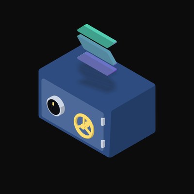 Solana Floating Over a Safe - animated icon from Crypto & Currency Safe Float