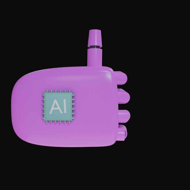 Magenta Thumbs Up Robot Hand 3D Icon - 3D icon from Robot Hand Gestures 3D Icons