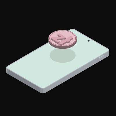 Phone Polish Zloty Floating Back - animated icon from Crypto and World Currency Phone Float