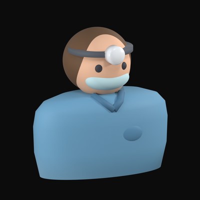 Dentist in a Surgical Mask with a Head Lamp - 3D icon from People and Profession Avatars 3D Icons
