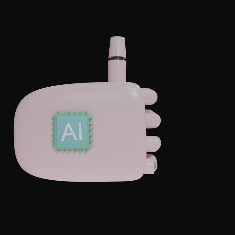 Pink Thumbs Up Robot Hand 3D Icon - 3D icon from Robot Hand Gestures 3D Icons