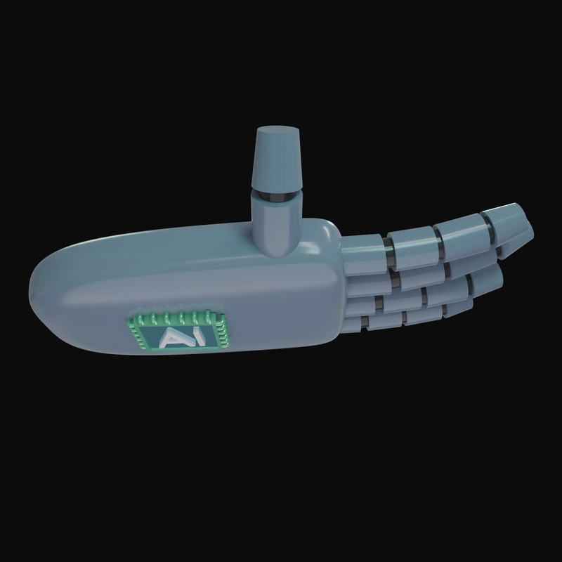 Slate Grey Holding Robot Hand 3D Icon - 3D icon from Robot Hand Gestures 3D Icons