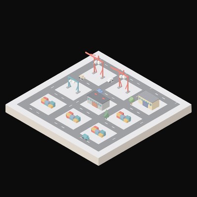 Container Terminal - illustration from Industry and Transport Scenes Icons