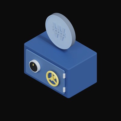 Korean Won Floating Over a Safe - 3D icon from Crypto & Currency Safe Float