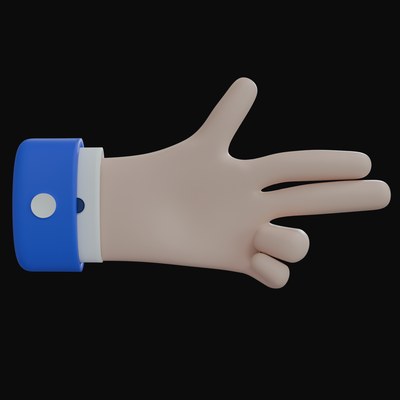 White Finger Gun Business Hand 3D Icon - 3D icon from Business Hand Gestures 3D Icons
