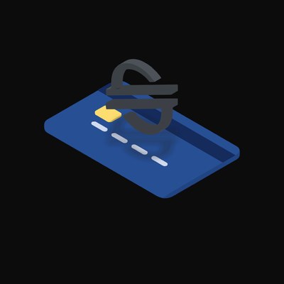 Stellar Floating Over a Credit Card - animated icon from Crypto & Currency Credit Card Float