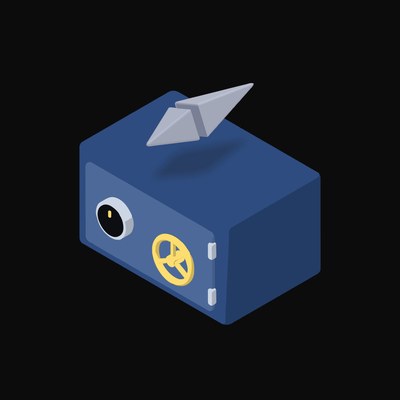 Ethereum Floating Over a Safe (Back) - animated icon from Crypto & Currency Safe Float