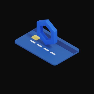 Chainlink Floating Over a Credit Card - 3D icon from Crypto & Currency Credit Card Float