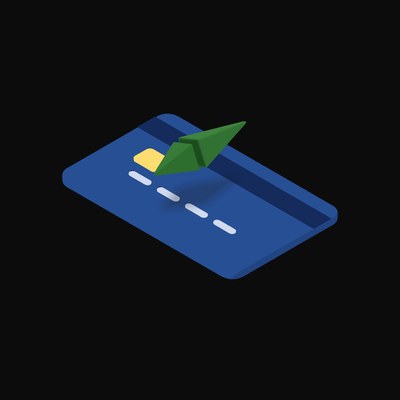 Ethereum Classic Floating Over a Credit Card (Back) - animated icon from Crypto & Currency Credit Card Float