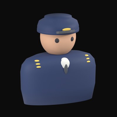 Airline Pilot in a Navy Jacket with Gold Shoulder Bars - 3D icon from People and Profession Avatars 3D Icons