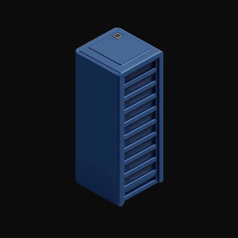 Navy Mini Server Tower - 3D icon from Retro Tech & Devices