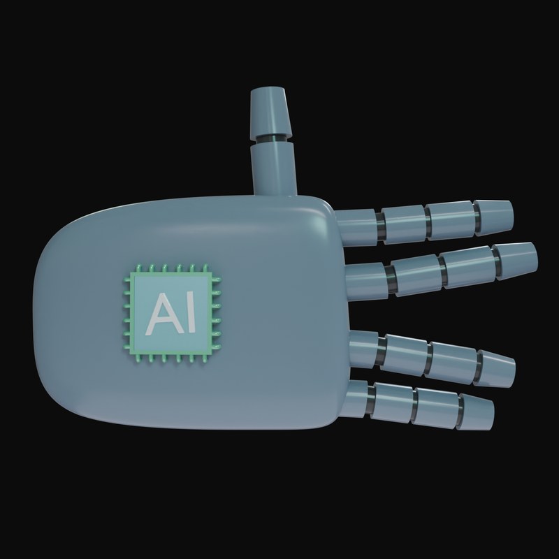 Slate Grey Split Finger Salute Robot Hand 3D Icon - 3D icon from Robot Hand Gestures 3D Icons