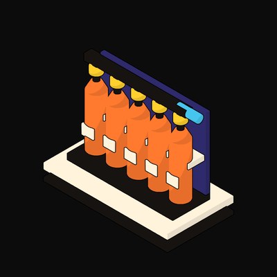 Orange Fire Suppression Cylinder Bank - illustration from Neo Brutalist AI Hardware Icons