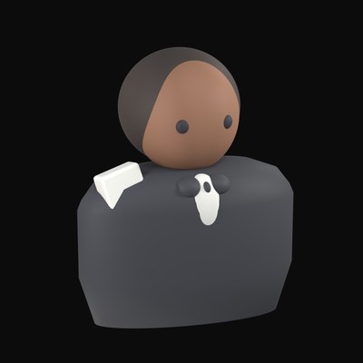 Waiter in a Black Waistcoat with a Bow Tie and Napkin - 3D icon from People and Profession Avatars 3D Icons