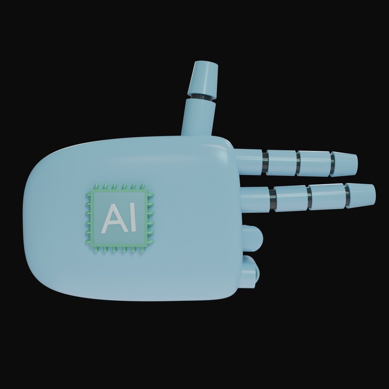 Sky Blue Finger Gun Robot Hand 3D Icon - 3D icon from Robot Hand Gestures 3D Icons